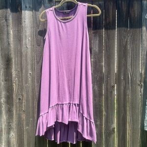 Zara Purple Tank Ruffle Hem Dress